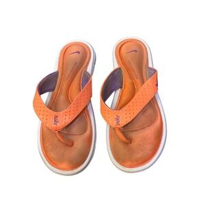 Nike Comfort Thong Women 7 Orange Purple Flip Flop Sandals 354925-800
